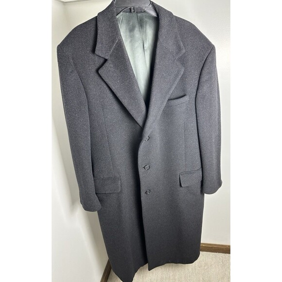 Dorchester Burkhardt’s Cashmere Blend Men's 3 Button Dark Gray Trench Coat 44L - Picture 1 of 14